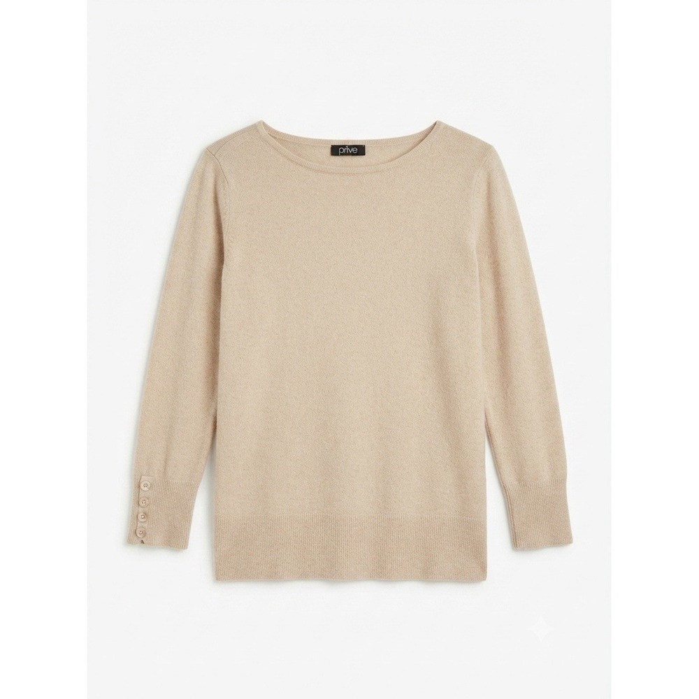 prive cashmere sweater M Luxury Capsule Beige Neutral Old Money Minimal Warm